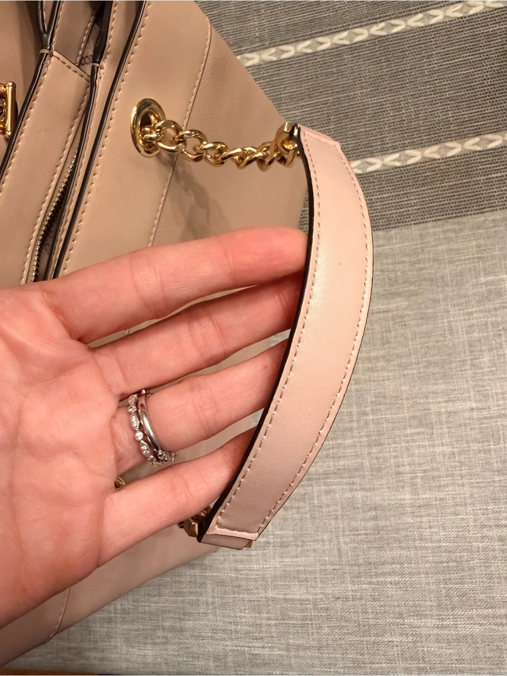 Michael Kors Blush Lori Satchel: Leather Chain-Handle Tote